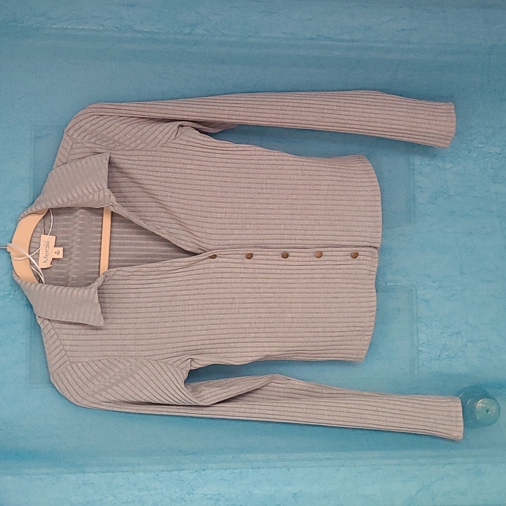 MERAKI collared midriff shirt